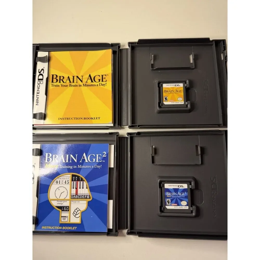 Brain Age 1 & 2 Bundle Lot Nintendo DS CIB Complete W All Inserts Very Clean EUC